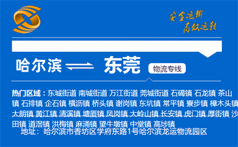 优质哈尔滨到东莞物流专线