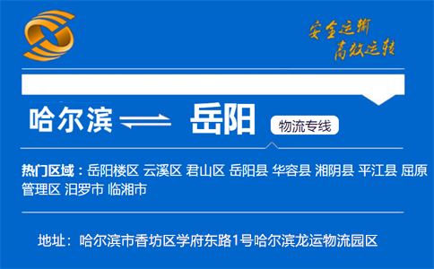 优质哈尔滨到岳阳物流专线