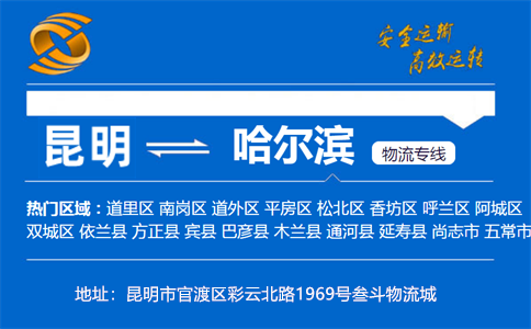 优质昆明到哈尔滨物流专线